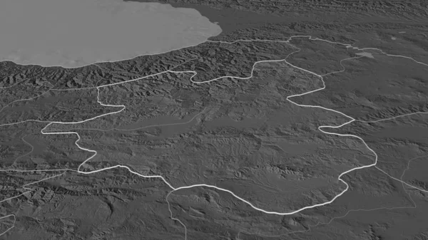 Powiększ Erzurum Prowincja Turcji Perspektywa Ukośna Dwupoziomowa Mapa Wysokości Wodami — Zdjęcie stockowe