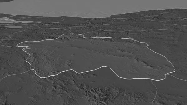 Zbliżenie Eskisehir Prowincja Turcji Przedstawione Perspektywa Ukośna Dwupoziomowa Mapa Wysokości — Zdjęcie stockowe