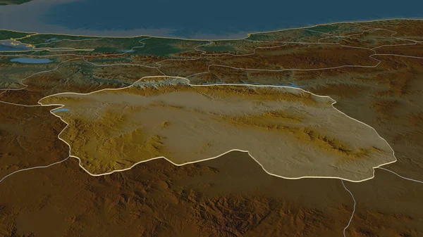 Zooma Eskisehir Provinsen Turkiet Beskrivs Svagt Perspektiv Topografisk Reliefkarta Med — Stockfoto
