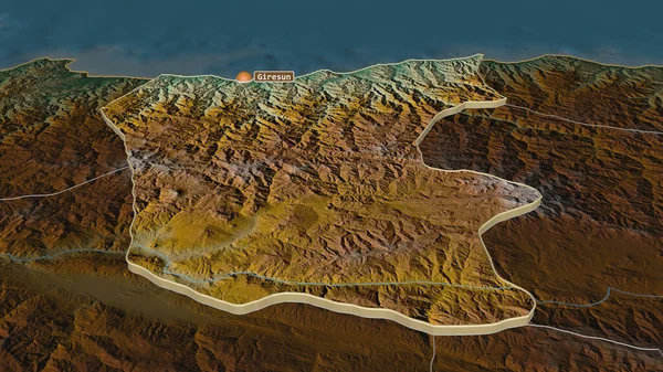 Ampliar Giresun Provincia Turquía Extruido Perspectiva Oblicua Mapa Topográfico Relieve — Foto de Stock