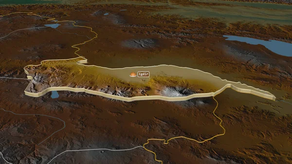 Ampliar Igdr Provincia Turquía Extruido Perspectiva Oblicua Mapa Topográfico Relieve — Foto de Stock