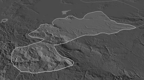 Zoom Auf Karaman Provinz Der Türkei Umrissen Schräge Perspektive Karte — Stockfoto