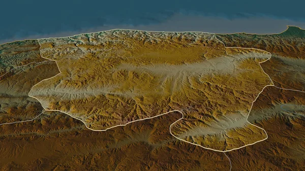 Zoom Kastamonu Provincia Della Turchia Delineato Prospettiva Obliqua Mappa Topografica — Foto Stock