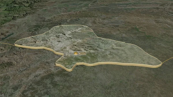 Zoom Auf Kilis Provinz Türkei Schräge Perspektive Satellitenbilder Rendering — Stockfoto