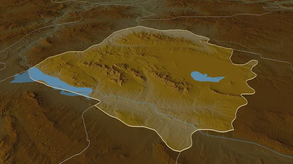Ampliar Kirsehir Provincia Turquía Esbozado Perspectiva Oblicua Mapa Topográfico Relieve — Foto de Stock