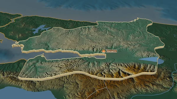 Zoom Kocaeli Provincia Turchia Estruso Prospettiva Obliqua Mappa Topografica Rilievo — Foto Stock