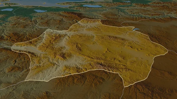 Ampliar Kutahya Provincia Turquía Esbozado Perspectiva Oblicua Mapa Topográfico Relieve —  Fotos de Stock