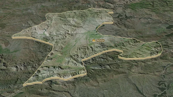 Ampliar Malatya Provincia Turquía Extruido Perspectiva Oblicua Imágenes Satélite Renderizado — Foto de Stock