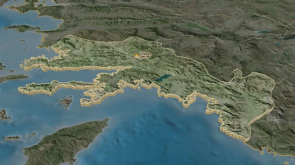 Збільшився Вплив Мугли Провінція Туреччина Неймовірна Перспектива Супутникові Знімки Візуалізація — стокове фото