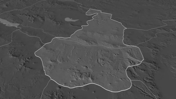 Powiększ Nevsehir Prowincja Turcji Perspektywa Ukośna Dwupoziomowa Mapa Wysokości Wodami — Zdjęcie stockowe