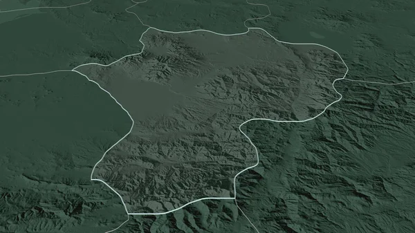 Zoom Nigde Provincia Turchia Delineato Prospettiva Obliqua Mappa Colorata Urtata — Foto Stock