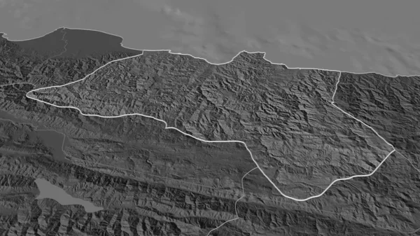 Zoom Sur Ordu Province Turquie Perspective Oblique Carte Altitude Bilevel — Photo
