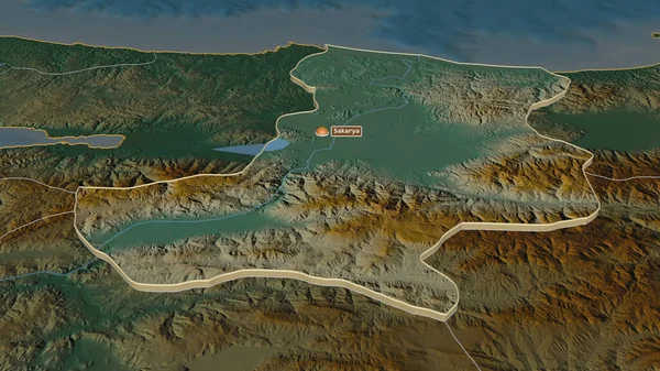 Над Сакарьей Провинция Турции Потеплело Непристойная Перспектива Карта Рельефа Поверхностными — стоковое фото