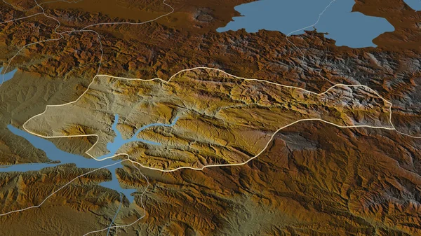 Ampliar Siirt Provincia Turquía Esbozado Perspectiva Oblicua Mapa Topográfico Relieve — Foto de Stock