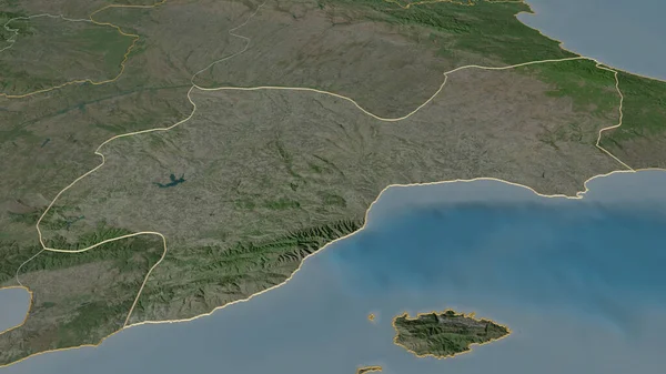 Zoom Sur Tekirdag Province Turquie Perspective Oblique Imagerie Satellite Rendu — Photo