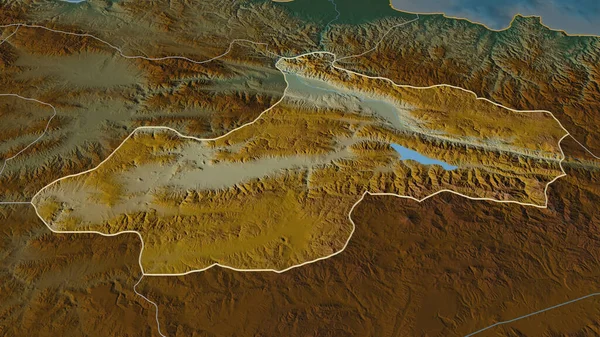 Zoom Sur Tokat Province Turquie Perspective Oblique Carte Topographique Relief — Photo