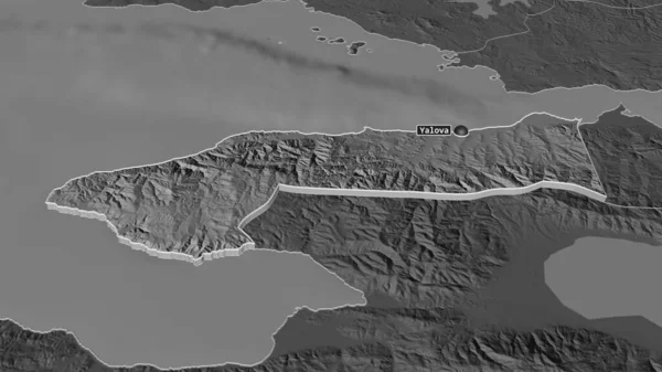 Над Яловой Провинция Турции Нависла Угроза Непристойная Перспектива Карта Высоты — стоковое фото