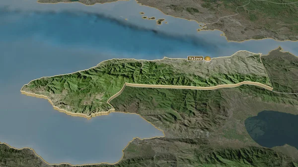 Yalova トルコの州 でズームアウトします 嘘の見方だ 衛星画像 3Dレンダリング — ストック写真