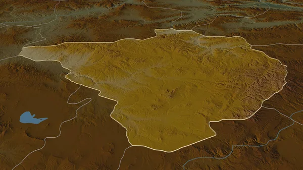 Přiblížit Yozgat Provincie Turecko Nastínil Úhlová Perspektiva Topografická Reliéfní Mapa — Stock fotografie