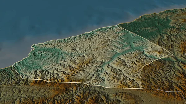 Ampliar Zonguldak Provincia Turquía Esbozado Perspectiva Oblicua Mapa Topográfico Relieve — Foto de Stock