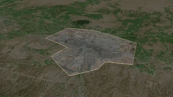アスカバト トルクメニスタンの独立都市 にズームアウト概要 嘘の見方だ 衛星画像 3Dレンダリング — ストック写真