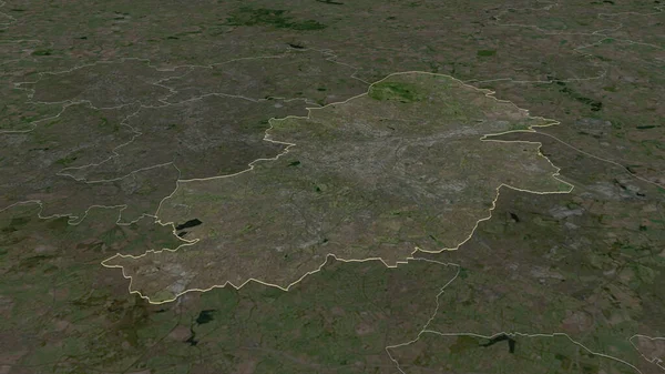 Εστίαση Στο Birmingham Διοικητική Κομητεία Της Αγγλίας Λήθη Προοπτική Δορυφορικές — Φωτογραφία Αρχείου