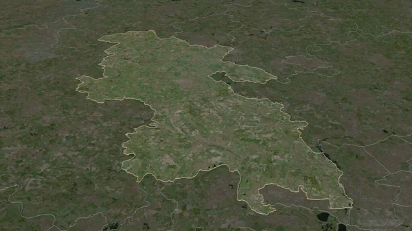 Közelíts Buckinghamshire Anglia Közigazgatási Megyéje Kötelező Perspektíva Műholdas Képek Renderelés — Stock Fotó