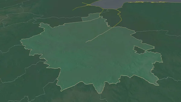 Zoom Cambridgeshire Contea Amministrativa Inghilterra Delineato Prospettiva Obliqua Mappa Topografica — Foto Stock
