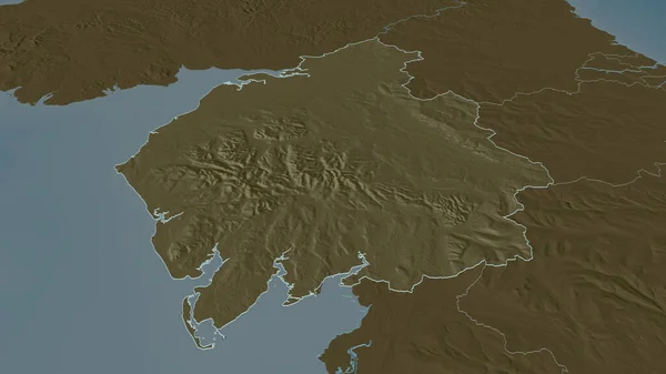 Aproxime Cumbria Condado Administrativo Inglaterra Delineado Perspectiva Óbvia Mapa Colorido — Fotografia de Stock