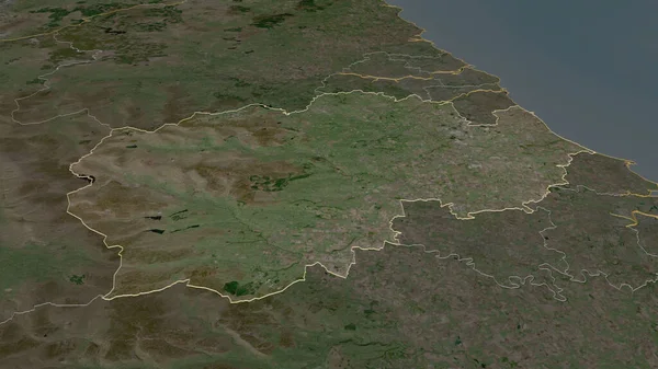 Zoom Durham Contea Amministrativa Inghilterra Delineato Prospettiva Obliqua Immagini Satellitari — Foto Stock