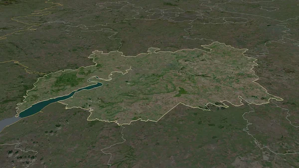 Zooma Gloucestershire Administrativa Grevskapet England Beskrivs Svagt Perspektiv Satellitbilder Rendering — Stockfoto