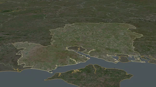 Збільшився Гемпширі Адміністративному Графстві Англії Неймовірна Перспектива Супутникові Знімки Візуалізація — стокове фото
