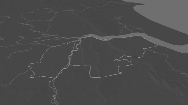 Zoom Sul North Lincolnshire Autorità Unitaria Dell Inghilterra Delineato Prospettiva — Foto Stock