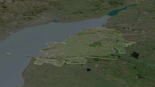 北サマセット イギリスの統一当局 でズームアウト概要 嘘の見方だ 衛星画像 3Dレンダリング — ストック写真