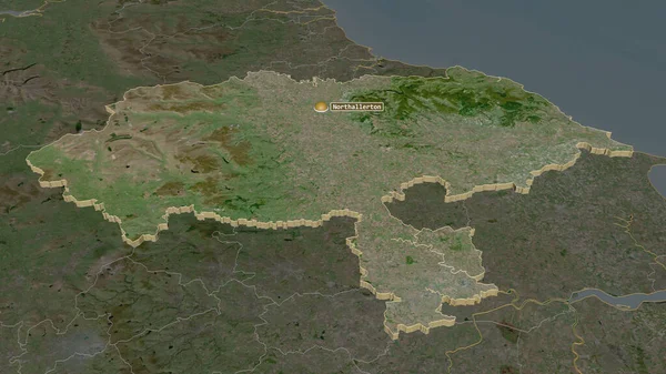 Přiblížit Severní Yorkshire Správní Okres Anglie Vytlačil Úhlová Perspektiva Satelitní — Stock fotografie