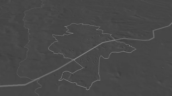 Zoom Nottingham Autorità Unitaria Inghilterra Delineato Prospettiva Obliqua Mappa Elevazione — Foto Stock