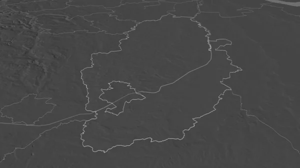 Zoom Nottinghamshire Contea Amministrativa Inghilterra Delineato Prospettiva Obliqua Mappa Elevazione — Foto Stock