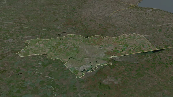 Közelíts Peterborough Anglia Egységes Hatósága Kötelező Perspektíva Műholdas Képek Renderelés — Stock Fotó