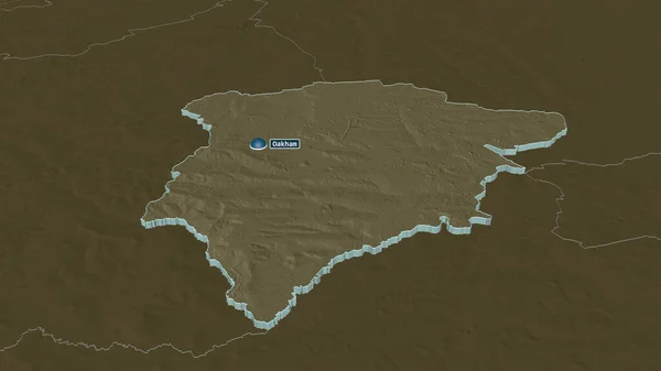 Zoom Rutland Autorità Unitaria Dell Inghilterra Estruso Prospettiva Obliqua Mappa — Foto Stock