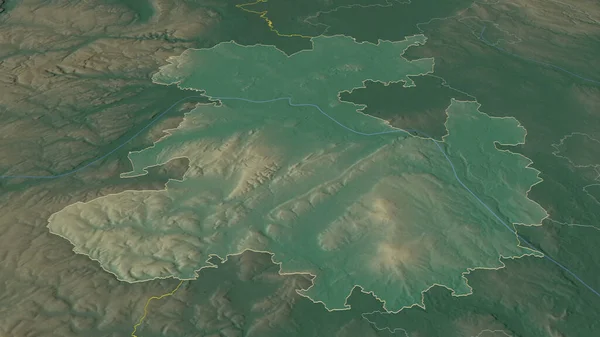 Ampliar Shropshire Condado Administrativo Inglaterra Esbozado Perspectiva Oblicua Mapa Topográfico — Foto de Stock