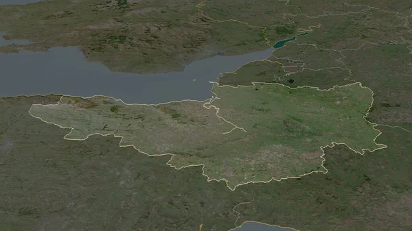 サマセット イングランドの行政郡 でズームアウト概要 嘘の見方だ 衛星画像 3Dレンダリング — ストック写真
