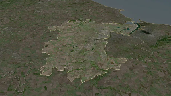 Közelíts Stockton Tees Anglia Egységes Hatósága Kötelező Perspektíva Műholdas Képek — Stock Fotó