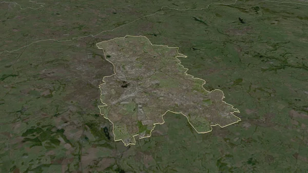 Közelíts Stoke Trentre Anglia Egységes Hatósága Kötelező Perspektíva Műholdas Képek — Stock Fotó