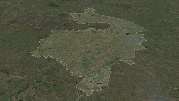 Közelíts Warwickshire Anglia Közigazgatási Megyéje Kötelező Perspektíva Műholdas Képek Renderelés — Stock Fotó