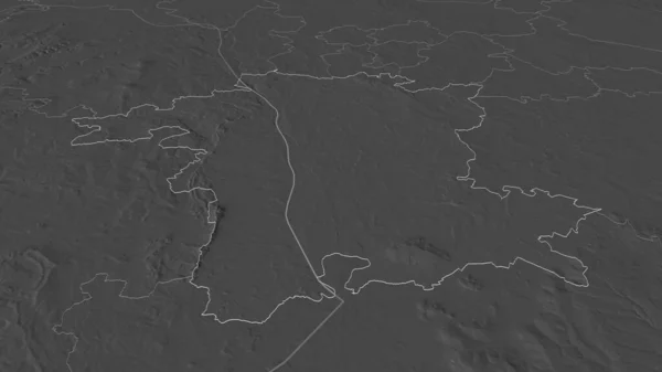 Zoom Worcestershire Contea Amministrativa Inghilterra Delineato Prospettiva Obliqua Mappa Elevazione — Foto Stock