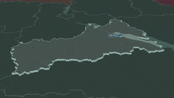 Чусовом Область Украины Экструдировали Непристойная Перспектива Цветная Карта Административного Деления — стоковое фото