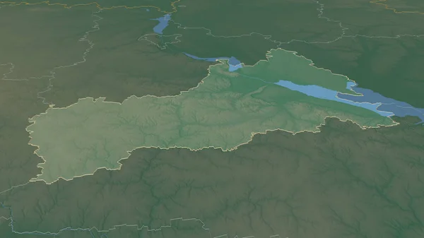 Aproxime Cherkasy Região Ucrânia Delineado Perspectiva Óbvia Mapa Topográfico Relevo — Fotografia de Stock