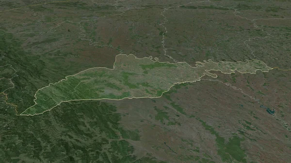 Zoom Sur Tchernivtsi Région Ukraine Esquissé Perspective Oblique Imagerie Satellite — Photo