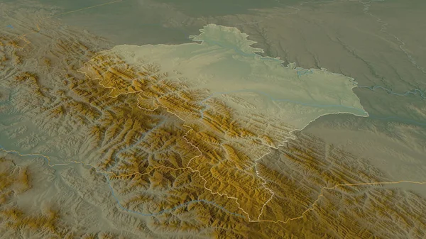 Ampliar Ivano Frankivs Región Ucrania Esbozado Perspectiva Oblicua Mapa Topográfico — Foto de Stock