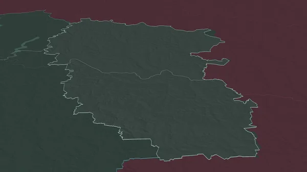 Ampliar Luhans Región Ucrania Esbozado Perspectiva Oblicua Mapa Coloreado Tocado — Foto de Stock